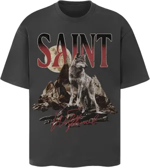 Arnodefrance Unisex Vintage Wolves Graphic Tshirt Saint Printing Streetwear Tshirts Rapper Tee Shirt Short Sleeve Shirt