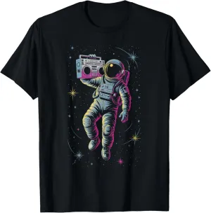 Astronaut Boombox Space Astronomy Galaxy T-Shirt
