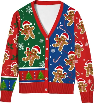 Goodstoworld Women Ugly Christmas Cardigan Sweater Long Sleeve Button Down Cozy V Neck Sweater Soft Knitwear