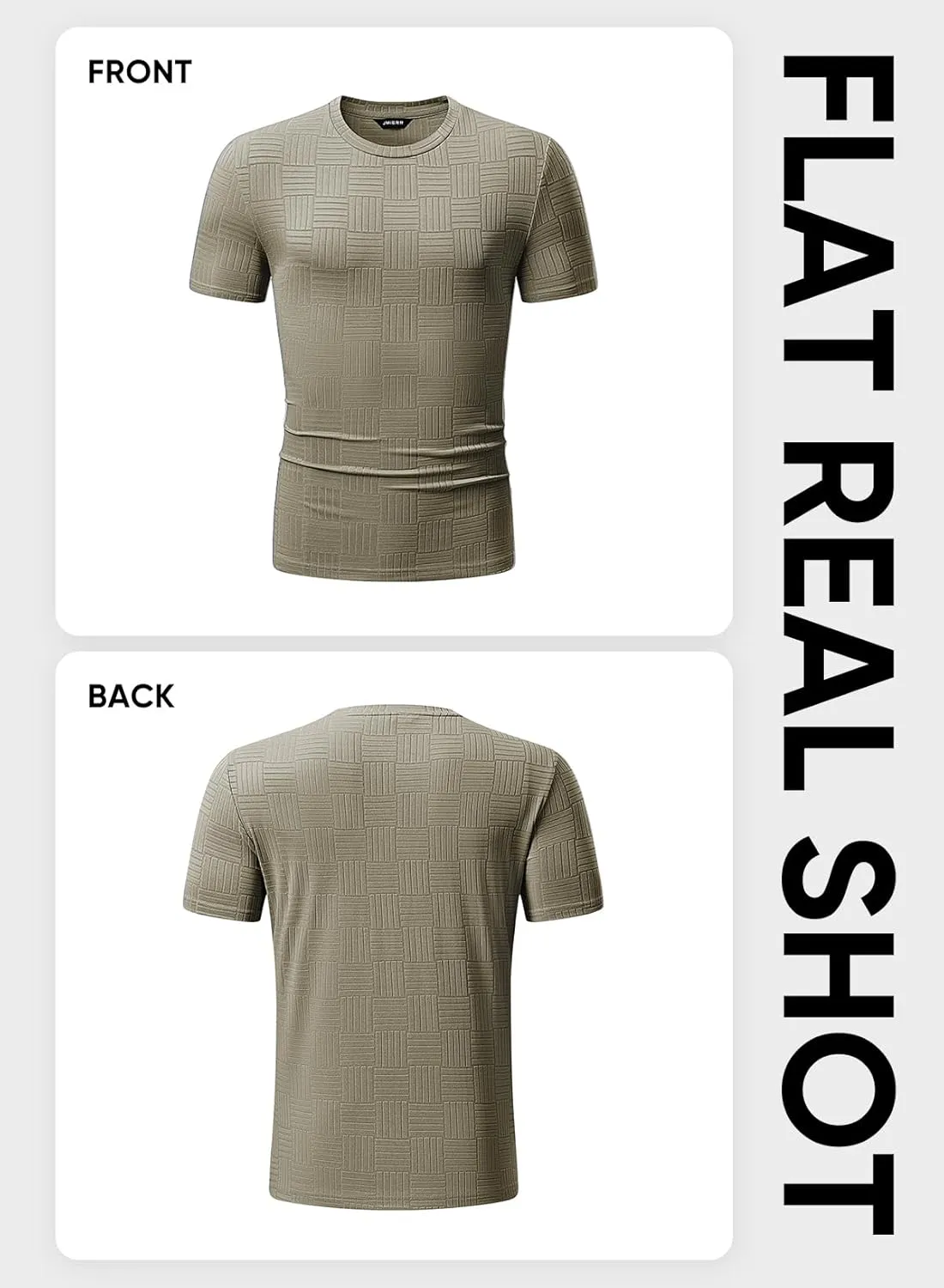 JMIERR Mens T-Shirt Casual Stretch Solid Crewneck Short Sleeve Tees Textured Shirts