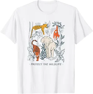 Protect The Wildlife Botanical Chart Shirt Endangered Animal T-Shirt
