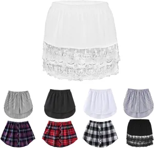 Shirt Extender for Women Layering,Adjustable Shirt Extenders Fake Top Lower Sweep Skirt for Layering