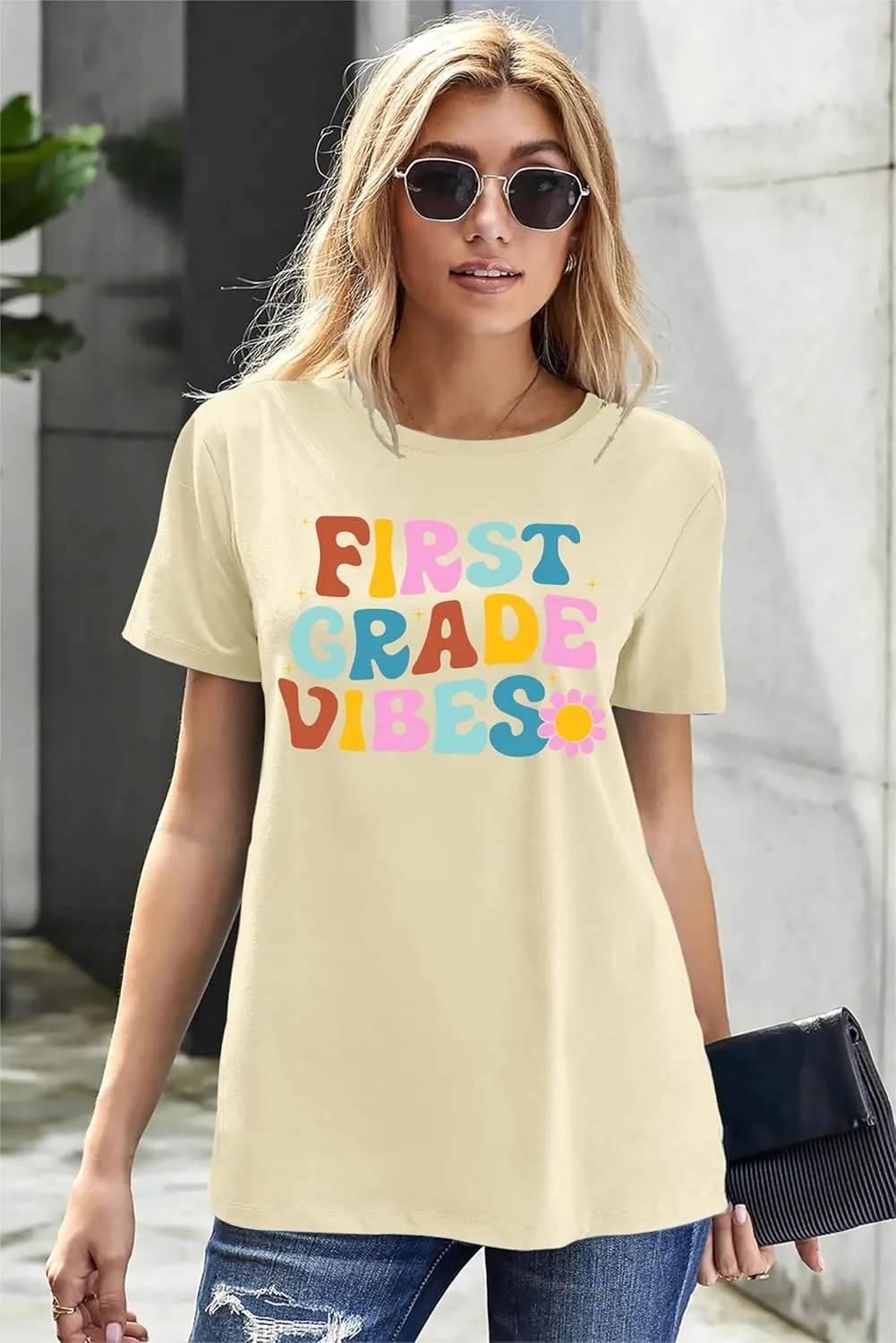 Teacher Shirt Women in My Teacher Era T Shirt Funny Teacher Graphic Tees Short Sleeve T-Shirt Teacher Gifts Tops