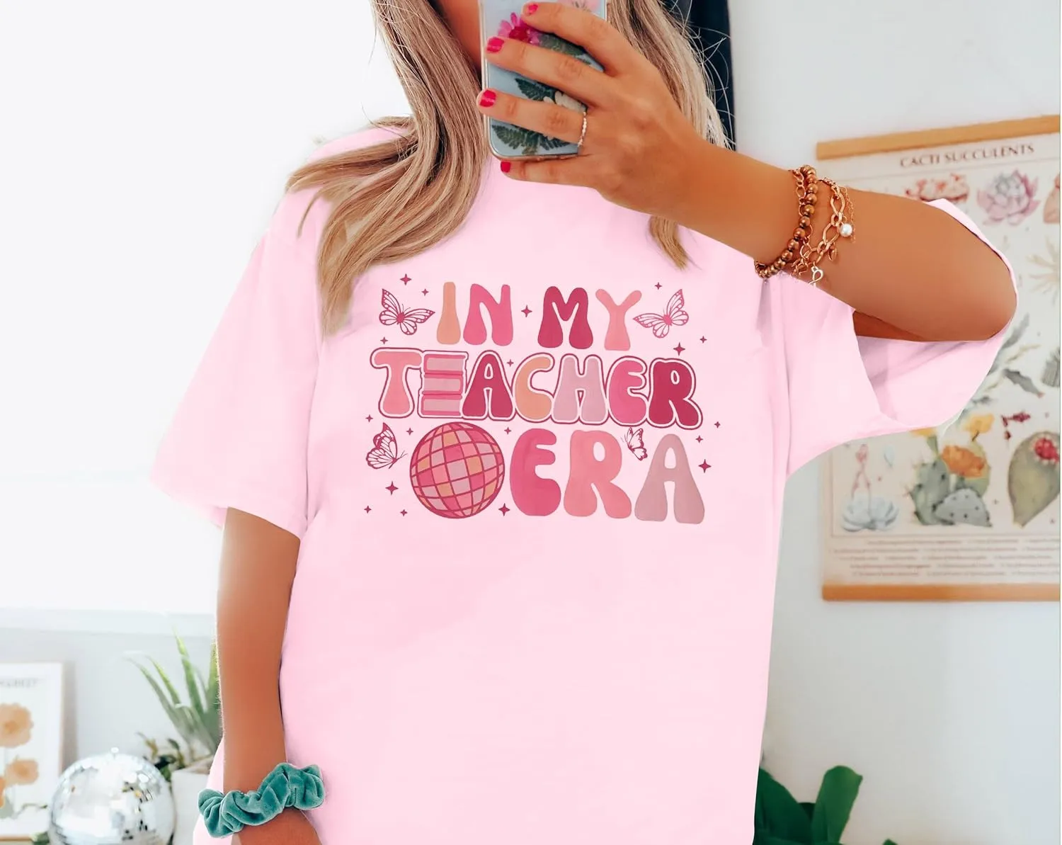 Teacher Shirt Women Teachers T-Shirt: in My Teacher Era Shirt Oversize Preschool Kindergarten Teaching Life Tees Tops