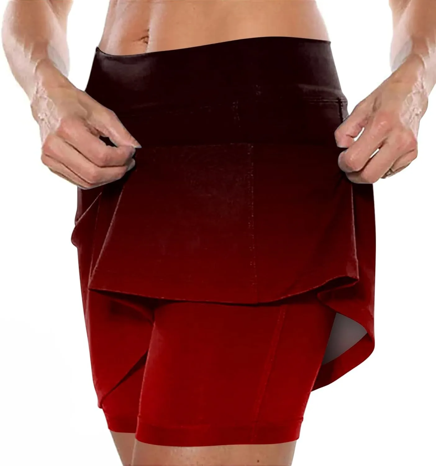 Womens Activewear Pleated Tennis Skirts Fade Pattern Printed Culottes Skinny Mid Waisted Workout Summer Fashion Skirt